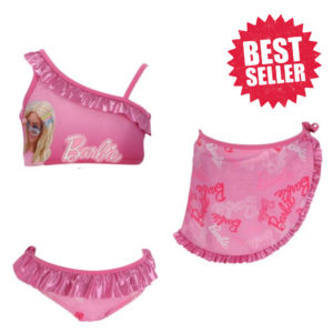 Σετ Μπικίνι μαγιό με παρεό φούστα Barbie Size: 3-8 ετών