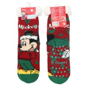 Mickey Mouse Christmas 1-Pack Socks – Sherpa – ABS  Size: 23-34