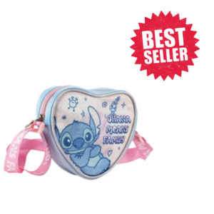 Τσάντα ώμου με glitter Disney Lilo and Stitch Ohana Size: 15x14x4 cm