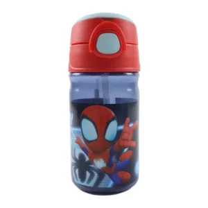 Spiderman Spidey Glow plastic straw bottle with hook 350 ml