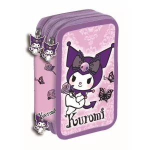Hello Kitty Kuromi Purple filled 3-tier pencil case