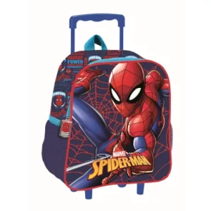 Spiderman Great Power 3D Rolling Kindergarten Backpack, Bag 32 cm