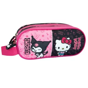 Hello Kitty & Kuromi 2-compartment pencil case 23 cm