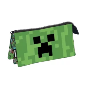Minecraft Face 3-compartment pencil case 22 cm