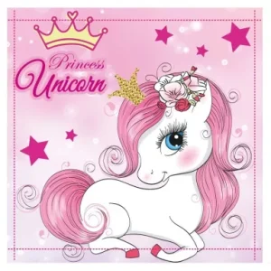 Πετσέτα προσώπου-χεριων Unicorn Princess Size: 30x30cm