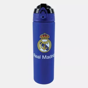 Real Madrid Blue matte plastic straw water bottle 700 ml